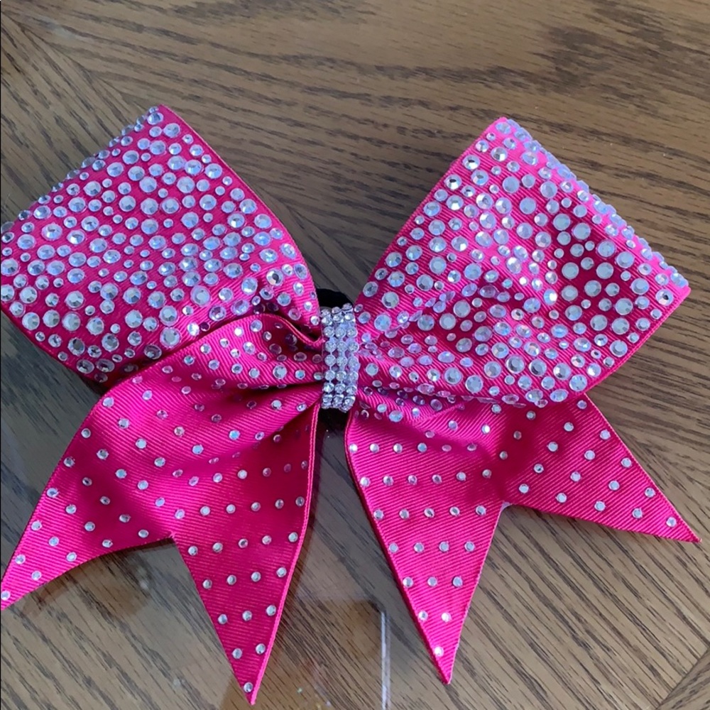 Pink Rhinestone Cheer Bow